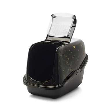Savic Kattenbak Nestor Marble Zwart / Goud 56X39X38,5 Cm
