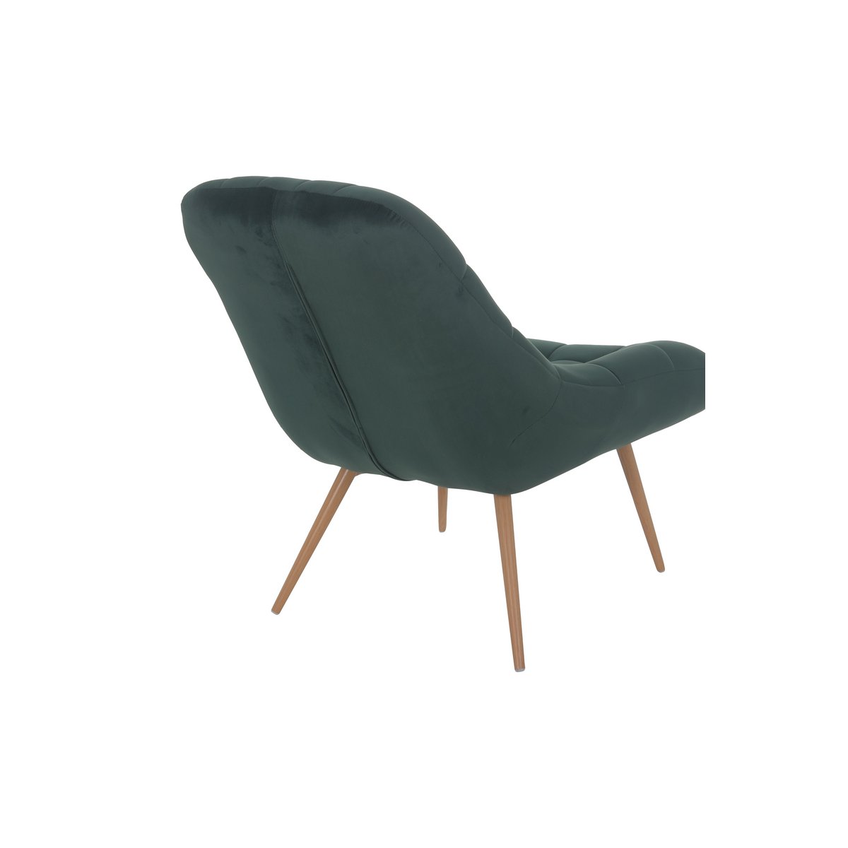 Fauteuil XXL fluweel groen metaal houtlook