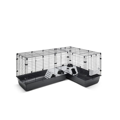 Savic Clubix Corner Knaagdierkooi Zwart 146,5/100X50X63,5 Cm