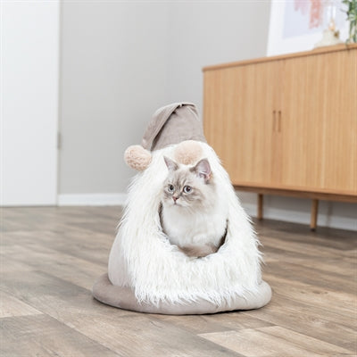 Trixie Xmas Tent Kabouter Velvet Look Beige 45X45X47 Cm
