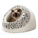 Trixie Kattenmand Iglo Leo  Soft Pluche Creme / Panterprint 35X41X26 Cm