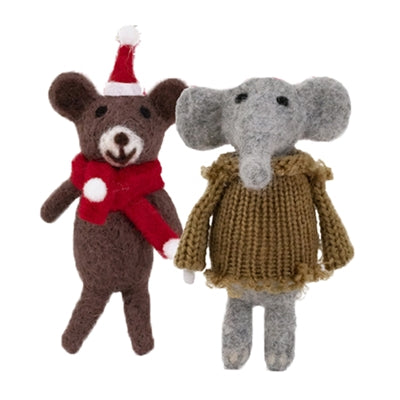 Cupid & Comet Benedict Beer En Eva Olifant Duo Wol 12X5 Cm