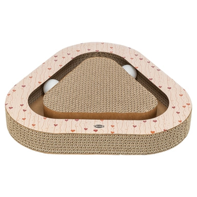 Trixie Krabplank Hartjes Met Ballen Driehoekig Karton Abrikoos 36X36X5 Cm