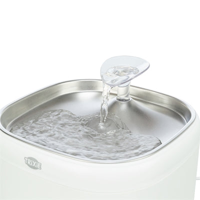 Trixie Drinkfontein Aqua Pure Kunststof / Rvs Wit 18X18X14,5 Cm