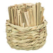 Trixie Mand Gras Met Hooi / Maisbladeren / Houten Stokjes 9X9X9 Cm