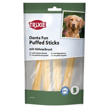 Trixie Denta Fun Puffed Sticks Met Kippenborst 40 Gr