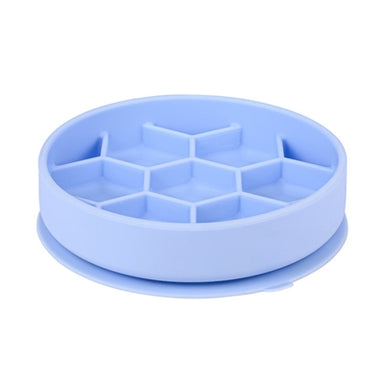 Zolux Voerbak Hond Slow Feed Met Zuignappen Silicone Blauw 16X16X4,3 Cm