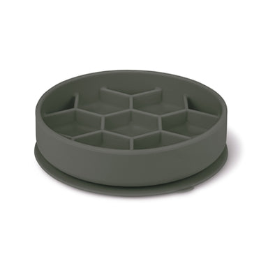 Zolux Voebrak Hond Slow Feed Met Zuignappen Silicone Grijs 16X16X4,5 Cm