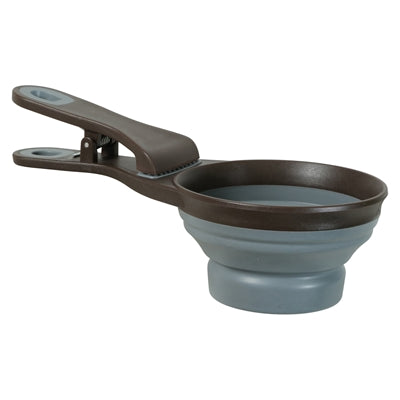 Zolux Voerschep 2 In 1 Schep / Afsluitklem Silicone Grijs 19,5X10X4 Cm