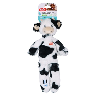 Zolux Furry Farm Koe Isache Pluche Met Touw Wit / Zwart 32X21X6 Cm