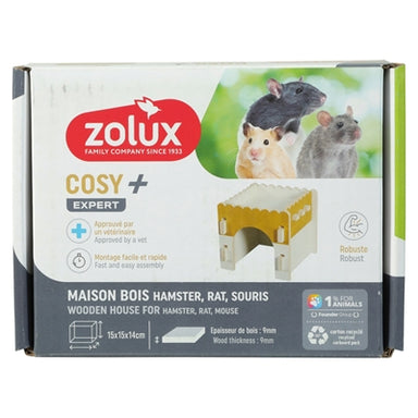 Zolux Knaaghuis Cosy Hamster / Rat / Muis Hout 17,5X14X15 Cm