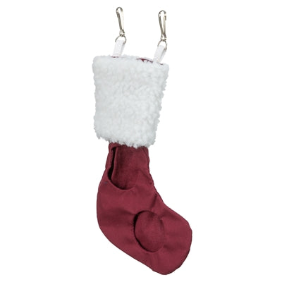 Trixie Xmas Kerstsok Hooizak Katoen / Wollook Rood / Wit 13X20 Cm