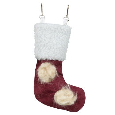 Trixie Xmas Kerstsok Hooizak Katoen / Wollook Rood / Wit 13X20 Cm
