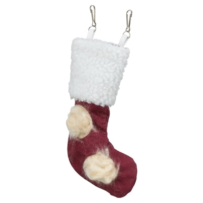 Trixie Xmas Kerstsok Hooizak Katoen / Wollook Rood / Wit 13X20 Cm