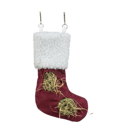 Trixie Xmas Kerstsok Hooizak Katoen / Wollook Rood / Wit 13X20 Cm