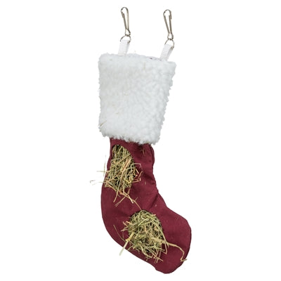 Trixie Xmas Kerstsok Hooizak Katoen / Wollook Rood / Wit 13X20 Cm