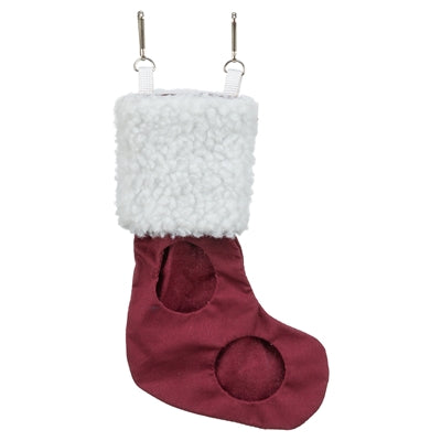 Trixie Xmas Kerstsok Hooizak Katoen / Wollook Rood / Wit 13X20 Cm