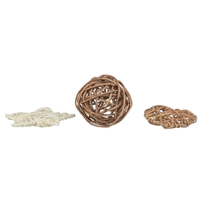 Trixie Xmas Rotan Set Ster / Bal / Hart 5-6,5 Cm