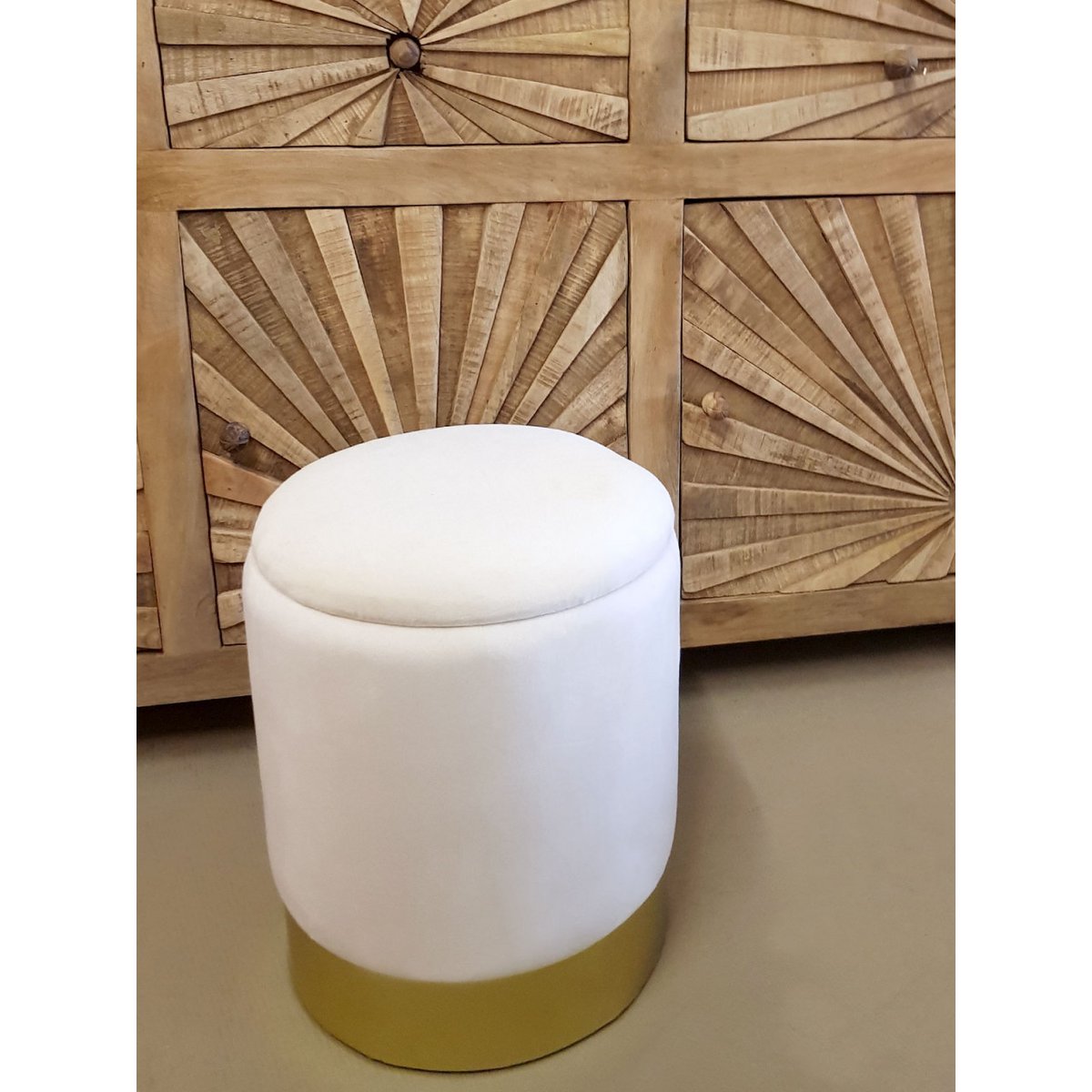 Velvet ontlasting decoratie -ontlasting en Pouf Decopouf Velours Stool met opslagruimte u.