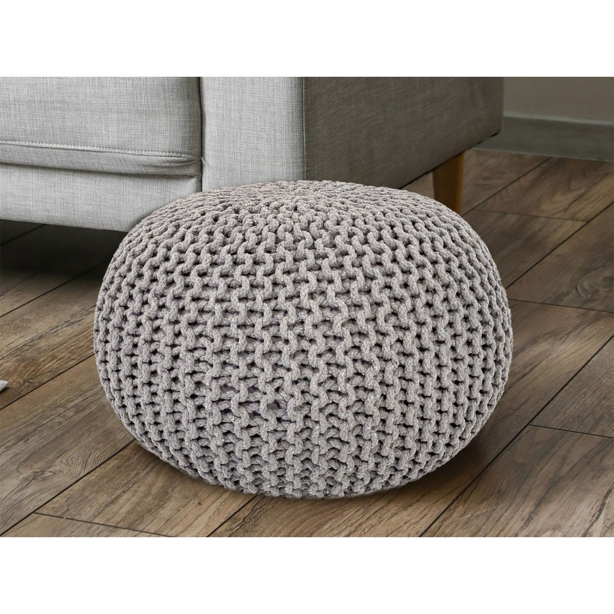 Brei -ontlasting pouf Ø 45 H 30 cm cm stoel pouf breien vloer kussen