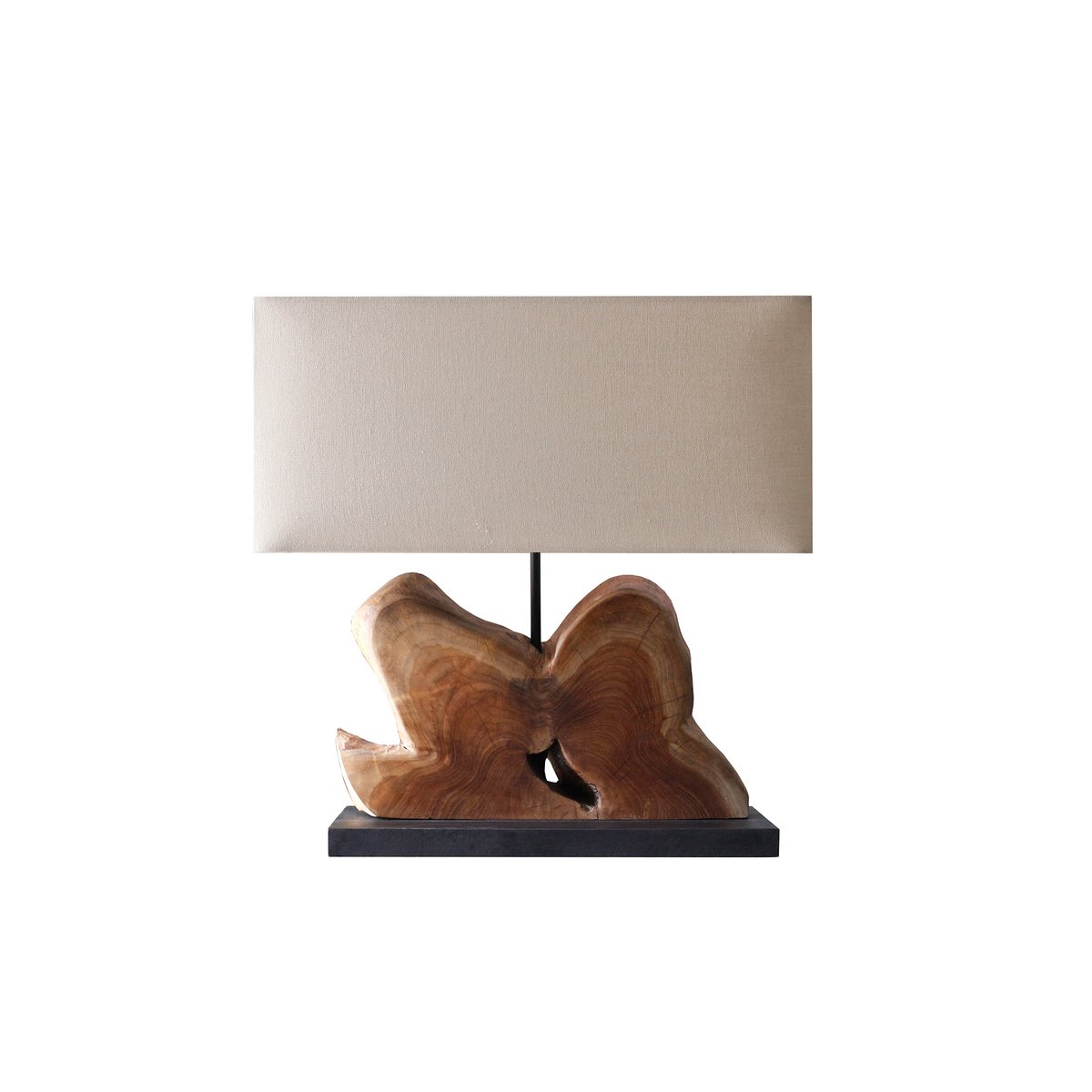 Tafellamp drijfhout/linnen naturel 50 cm