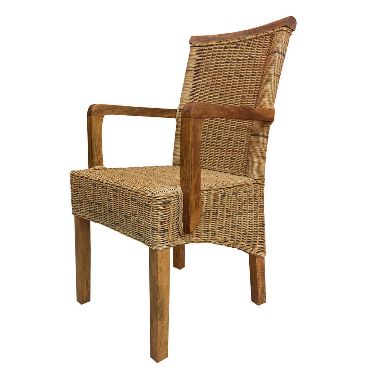 Eetkamerstoelen set van 2 rotan stoel met armleuningen tabacco Perth rieten stoel rotan fauteuil
