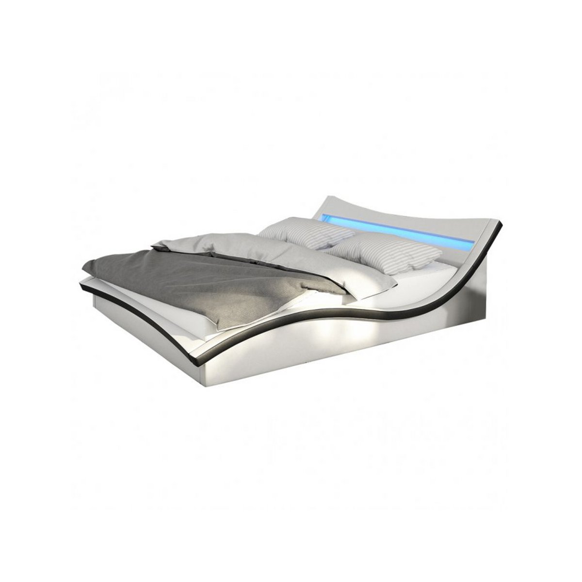 Gestoffeerd bed 140 x 200 cm LED kunstleerlook