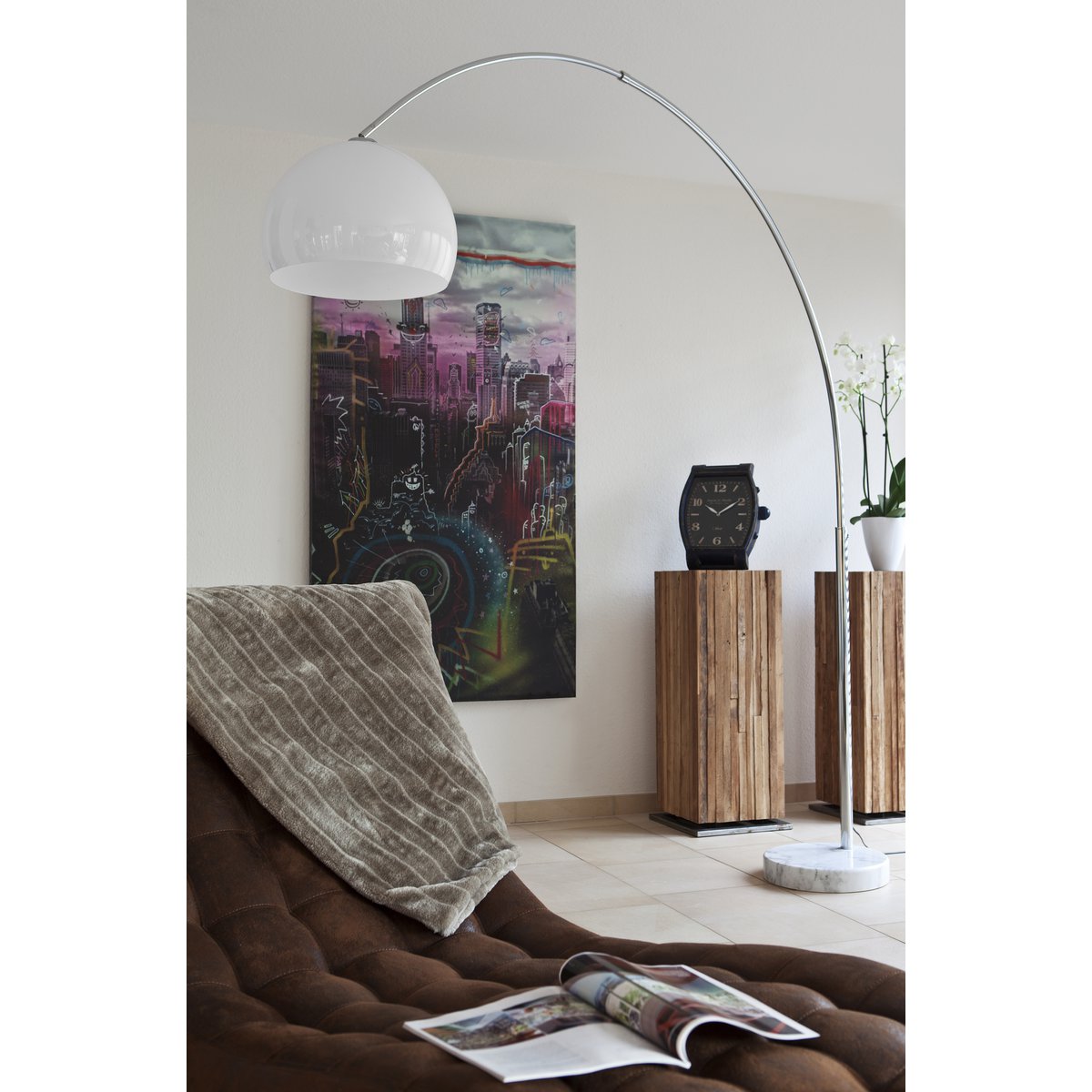 Booglamp 230 cm wit kunststof