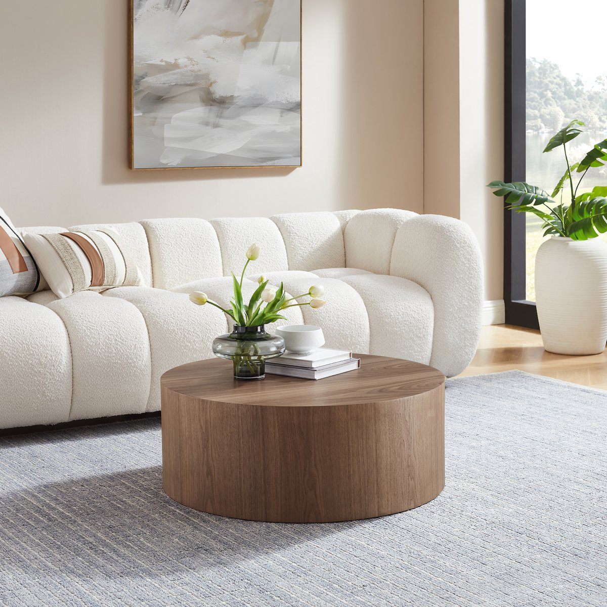 Couchtisch Ø 80 cm Walnuss