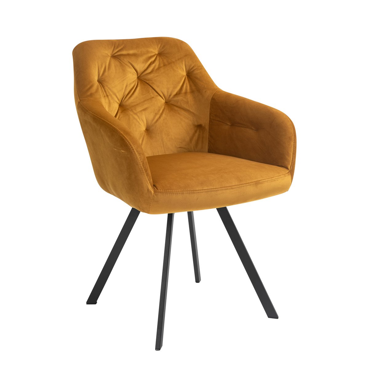 Fauteuil met 360° draaifunctie Mosterdgeel