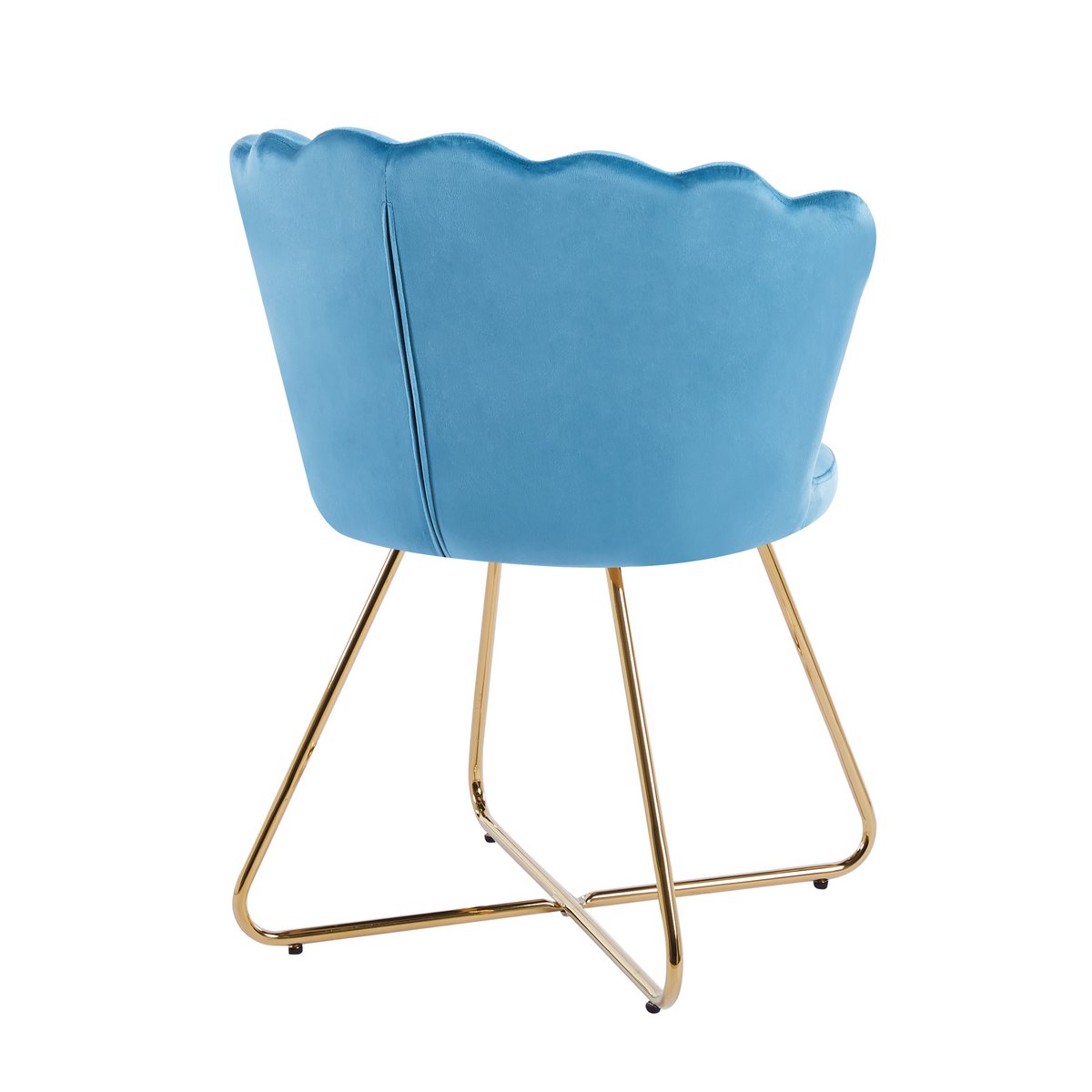 Set van 2 blauwe fluwelen kuipstoelen