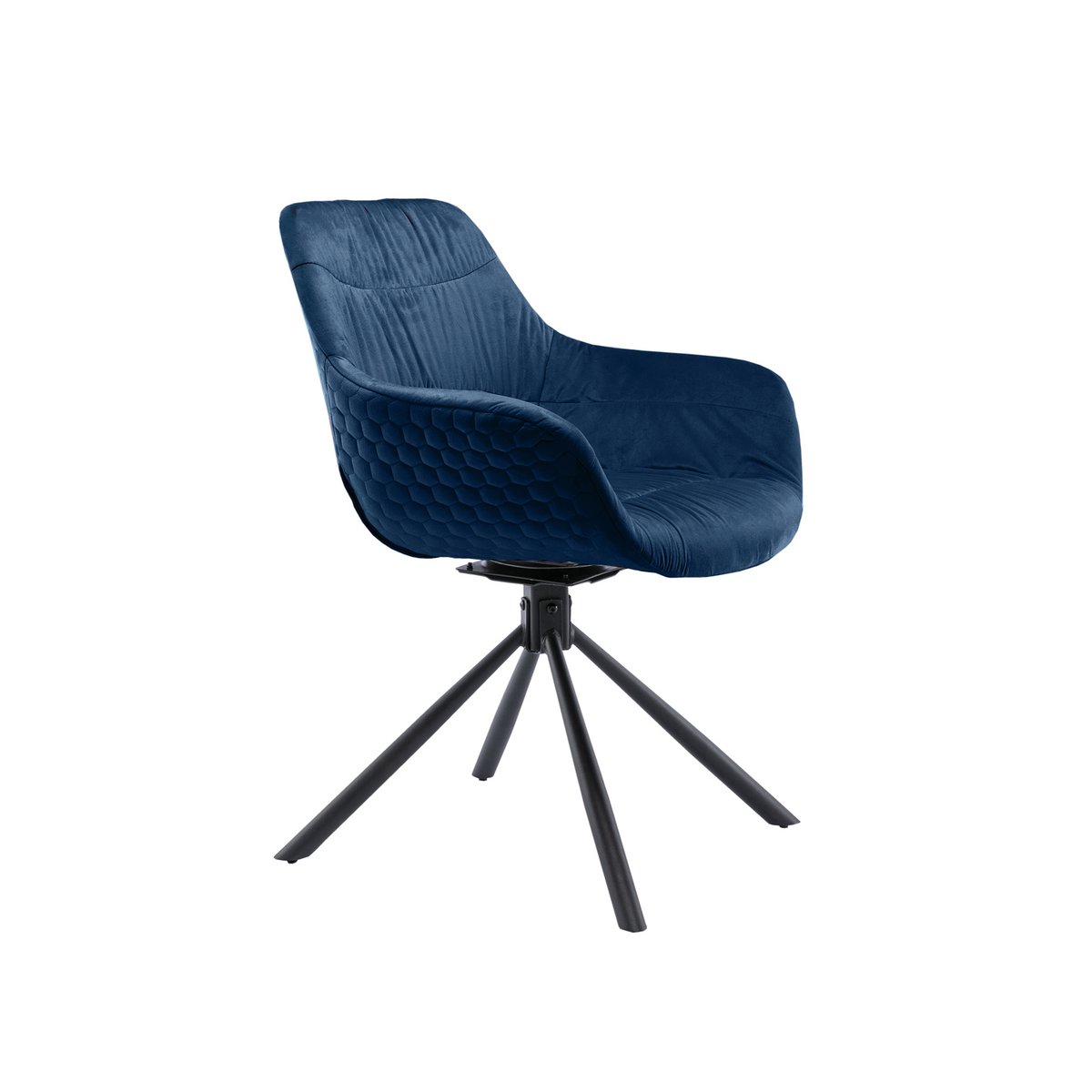 Fauteuil met honingraatstiksel in fluweelblauw