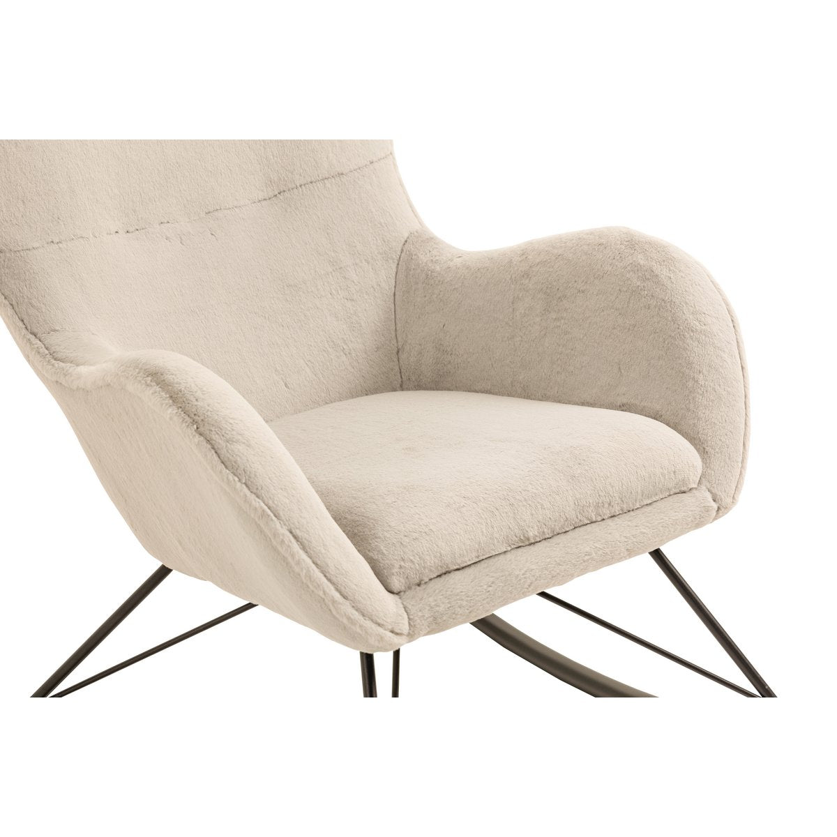 Schommelstoel in lamsvachtlook beige