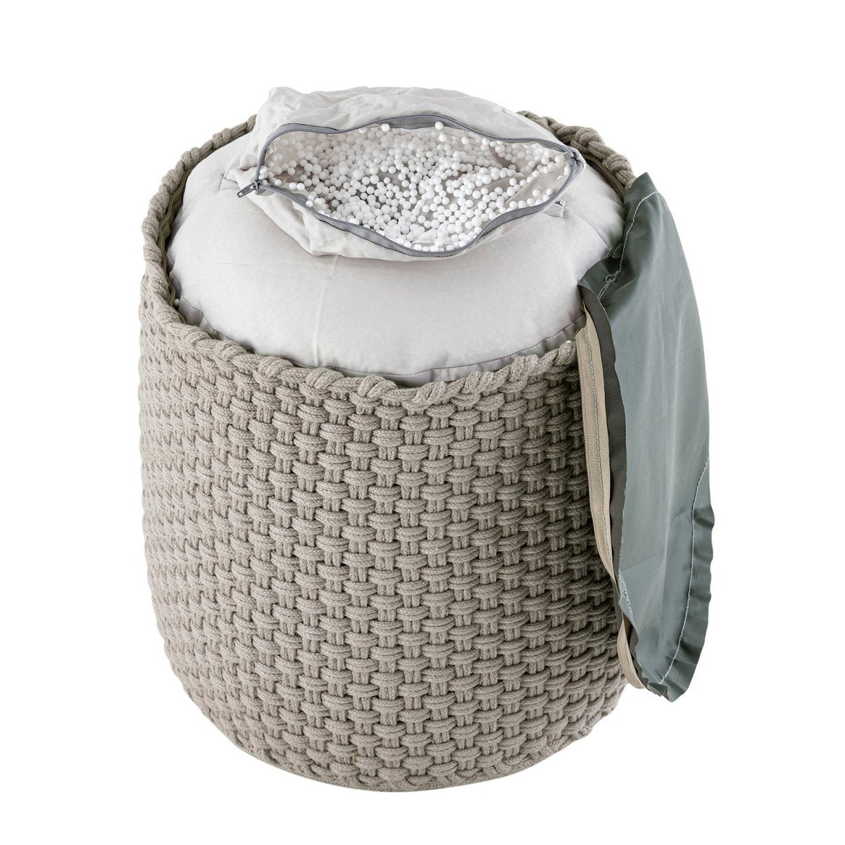 Krukken merino pouf outdoor Ø40 h45 cm stoel pouf kan worden vervuld