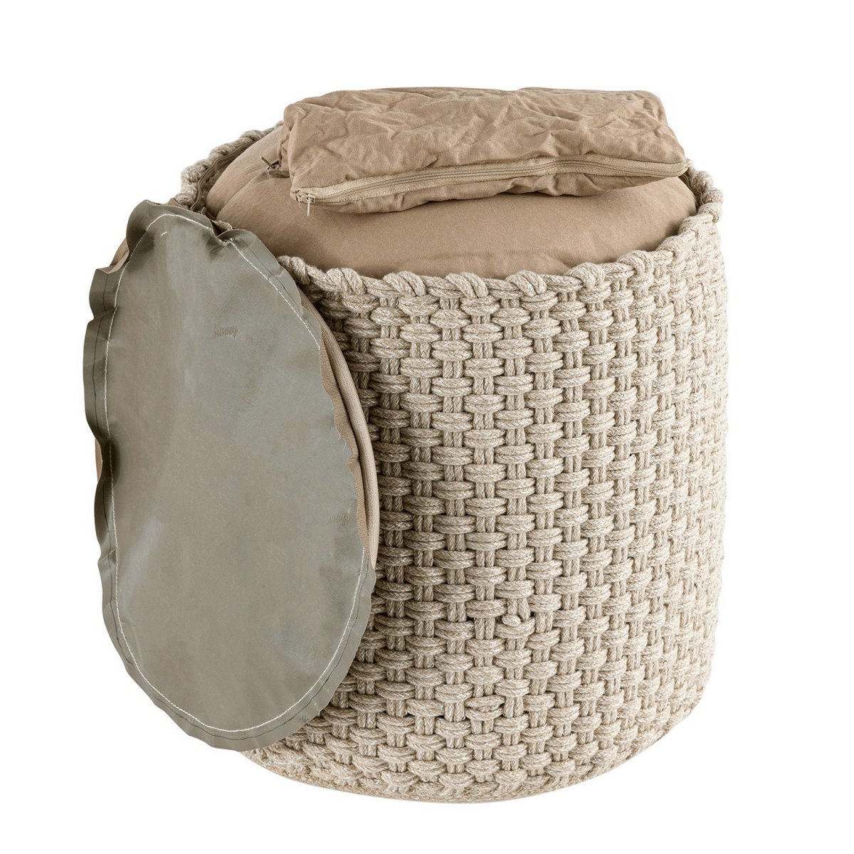 Krukken merino pouf outdoor Ø40 h45 cm stoel pouf kan worden vervuld