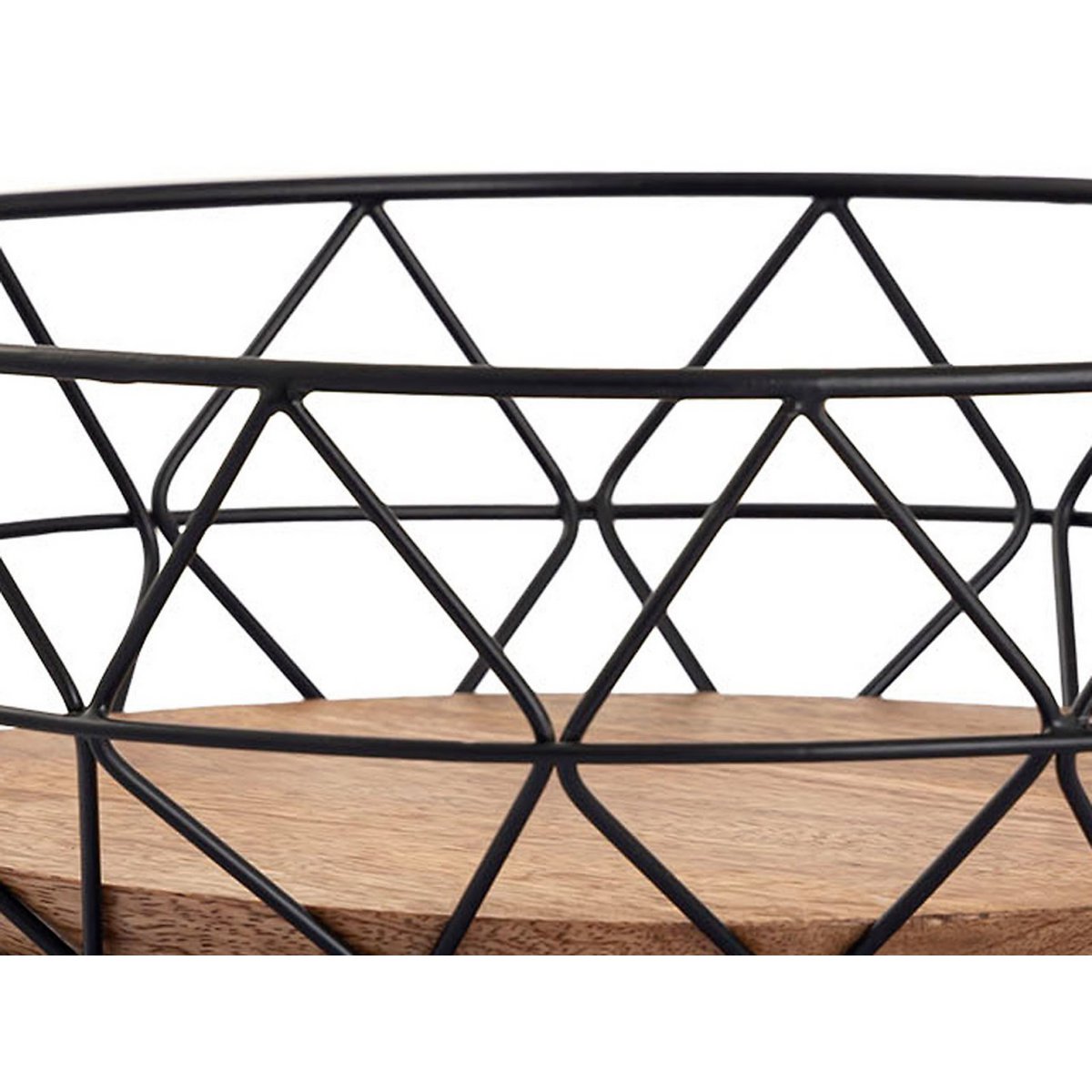Fruitkom metalen broodmand rond neo Ø 28 cm H 10 cm fruitmand metaal zwart
