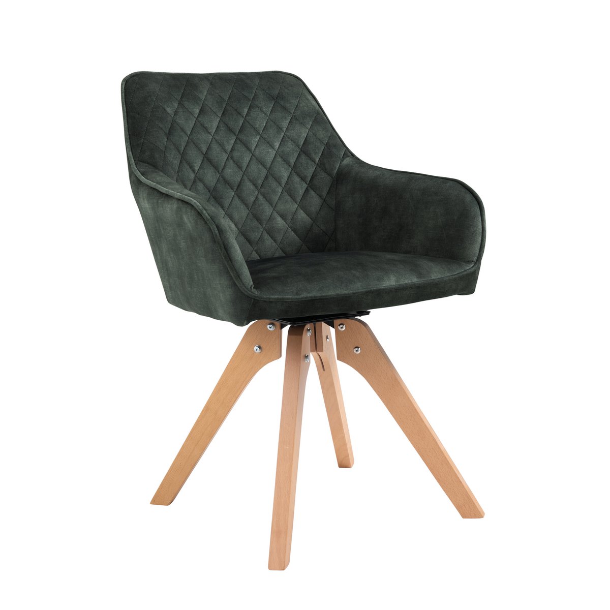 Fauteuil vintage fluweel velours, donkergroen