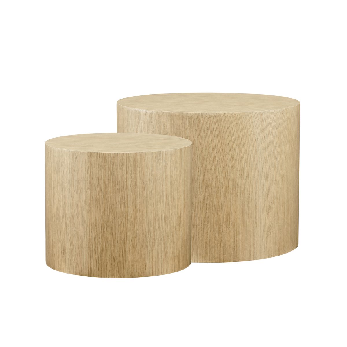 Set van 2 eiken salontafels