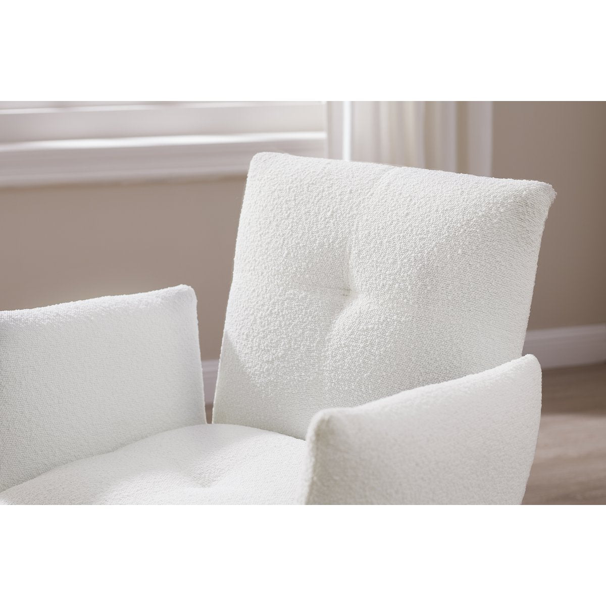 Fauteuil Bouclé stof wit