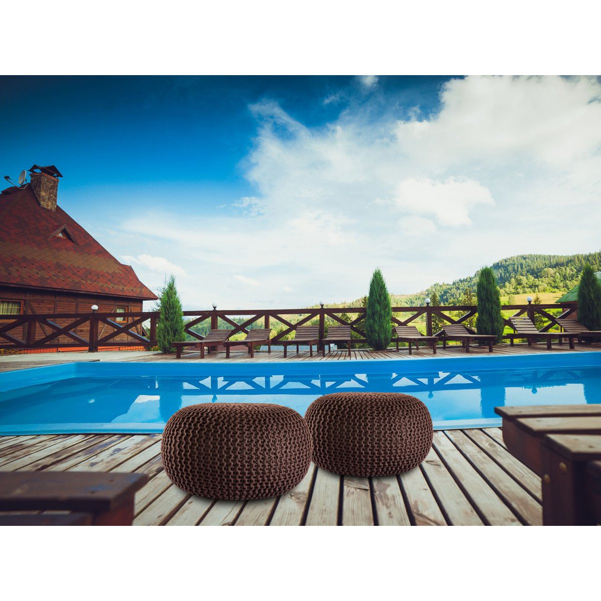 Pouf Outdoor Ø55cm stoel Pouf Terrace Pool Garden