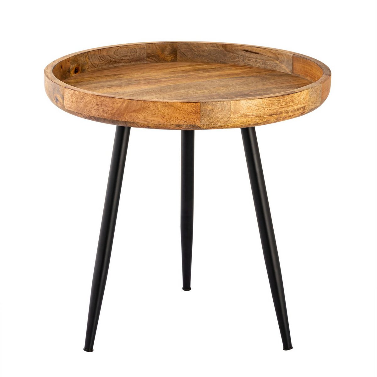 Bijzettafel hout rond Ø 40 of 50 cm 2e keuze Vancouver salontafel woonkamer tafel benen zwarte mat