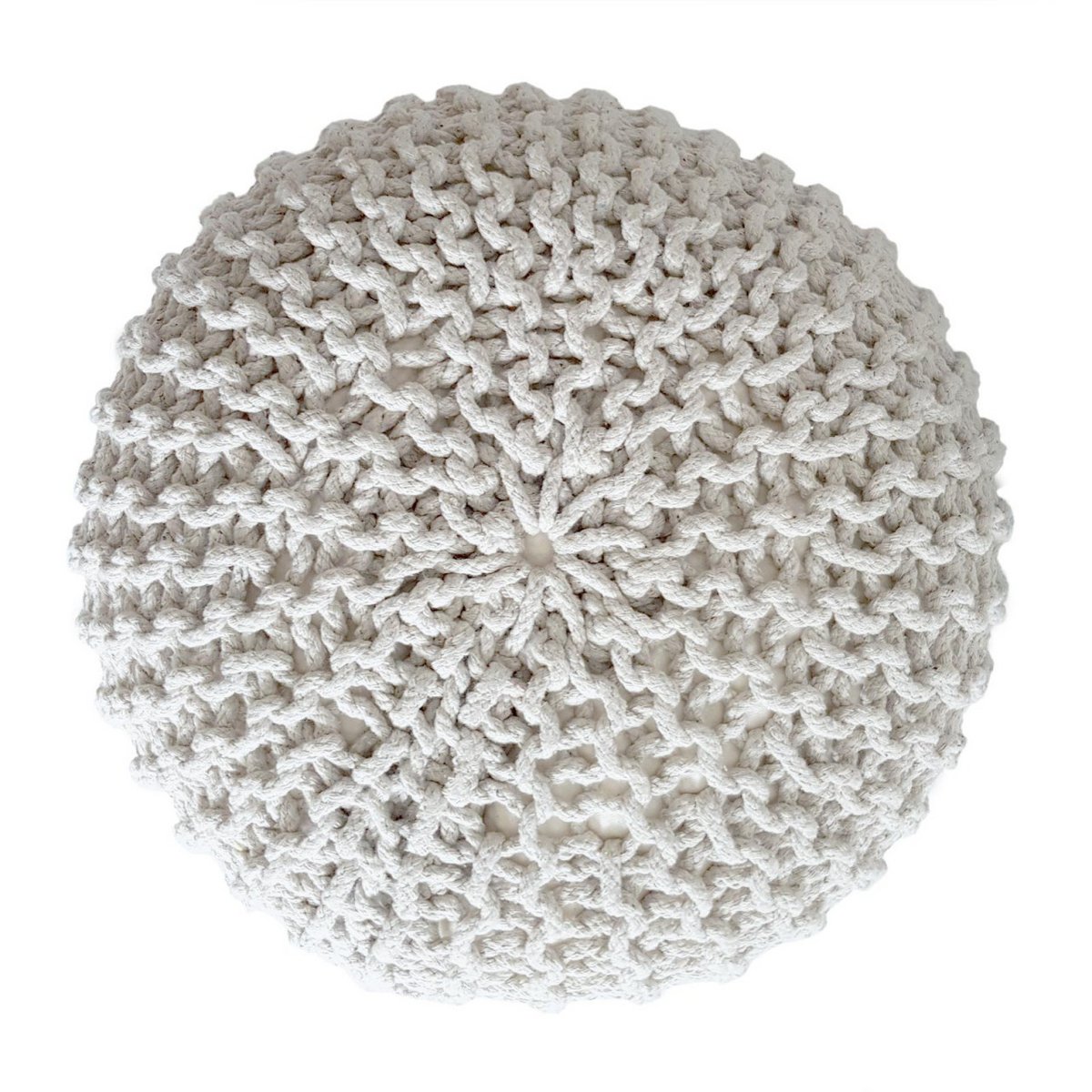 Brei -ontlasting pouf Ø 45 H 30 cm cm stoel pouf breien vloer kussen