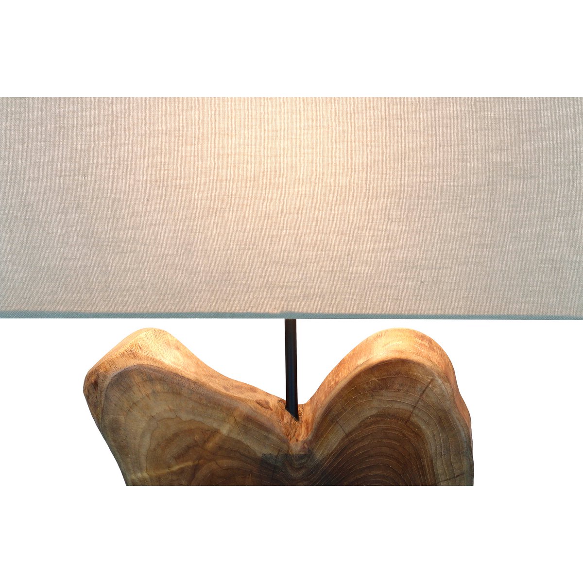 Tafellamp drijfhout/linnen naturel 50 cm