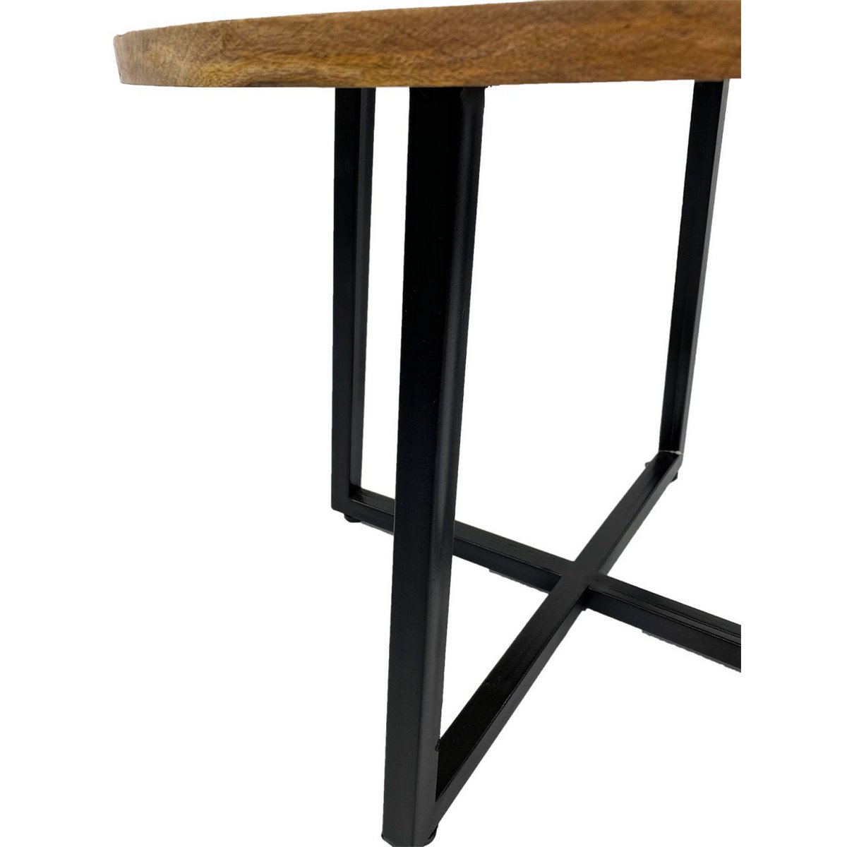 Salontafel rond 60 cm woonkamertafel bijzettafel Cannes metalen frame zwart wit antiek zilver