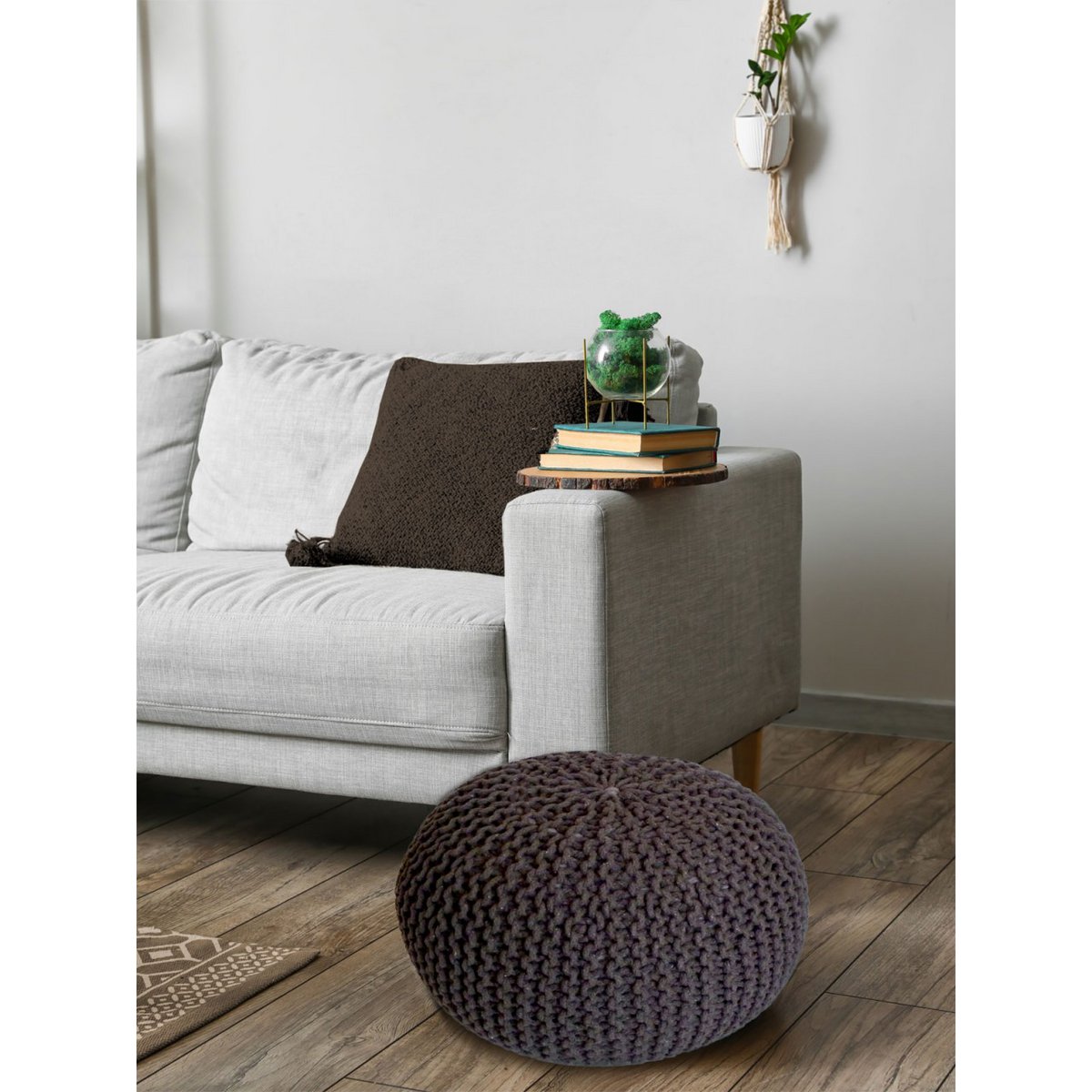 Pouf Ø 55 H 37 H 37 brei -kruk stoel pouf vloerkussen duurzaam