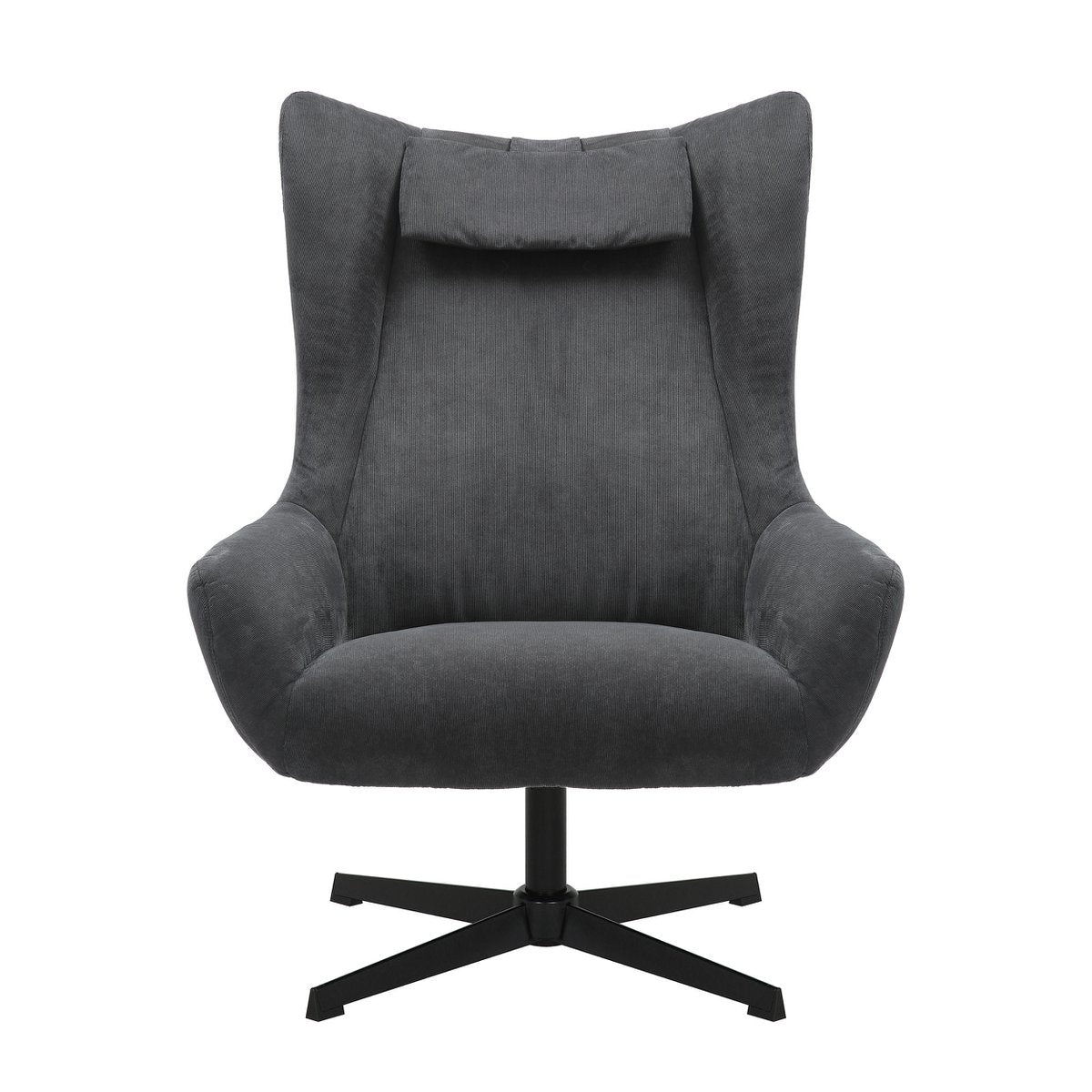 Fauteuil en kruk koordoptiek grijs