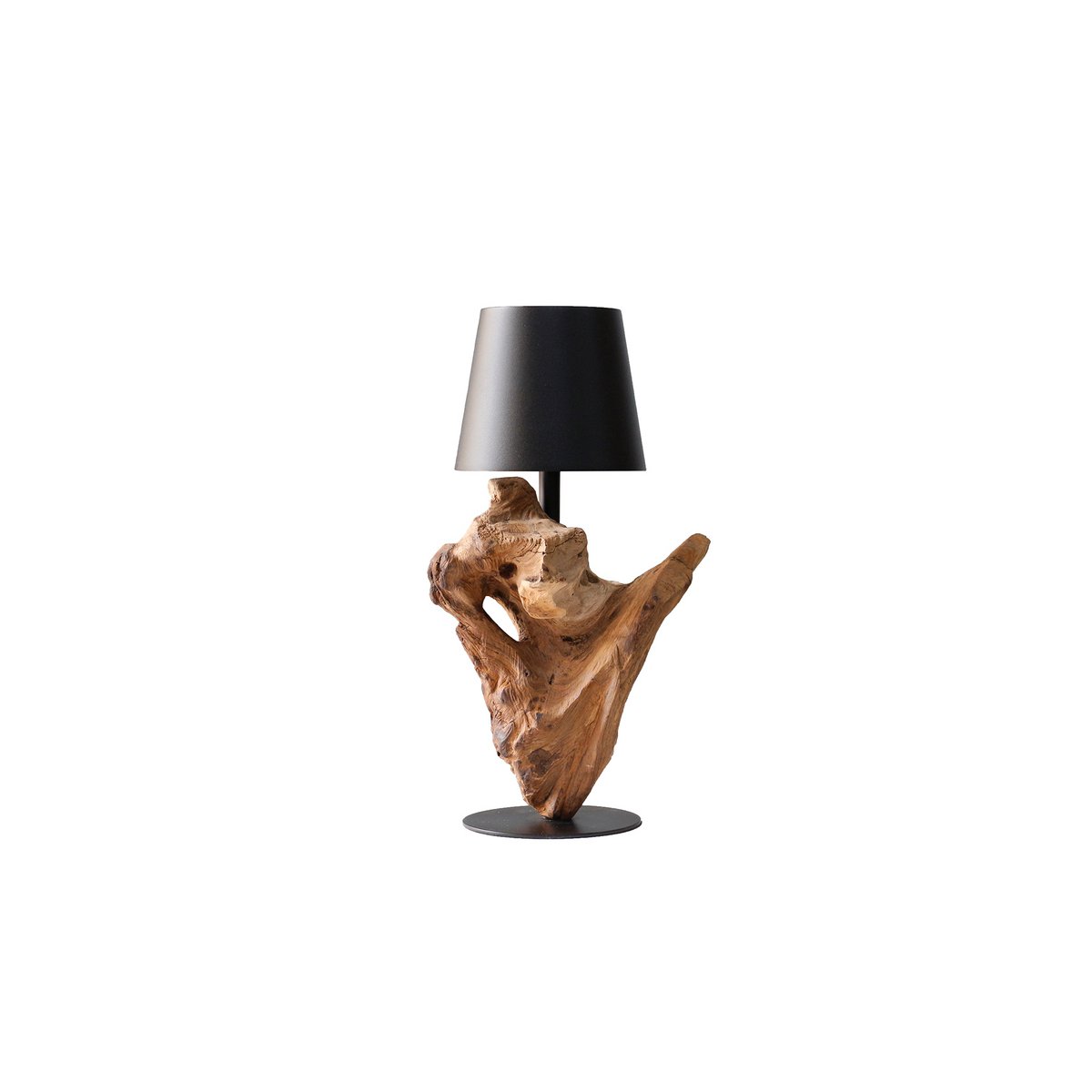 Tafellamp 29 cm naturel/zwart met LED batterij