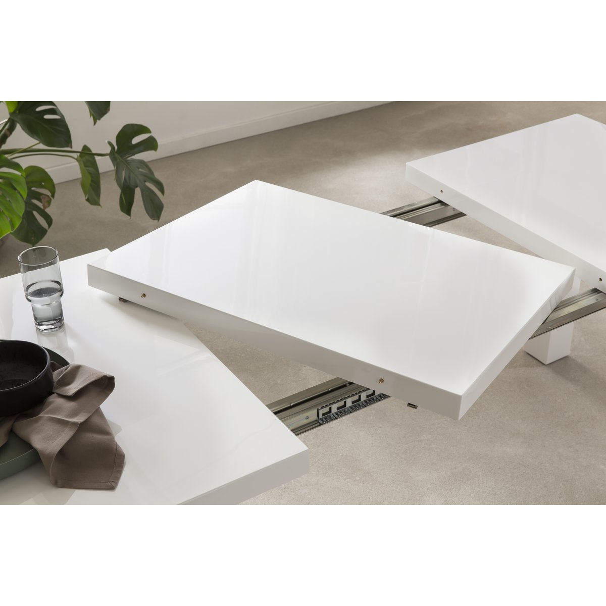 Eettafel 120/180/240x80 cm wit