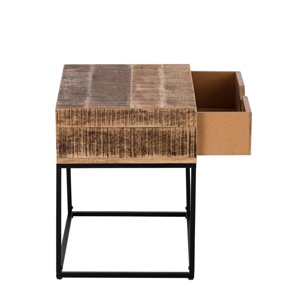 Nachtkast houten nachtkast 45x45x35cm nachtconsole maya bijzitter metalen frame