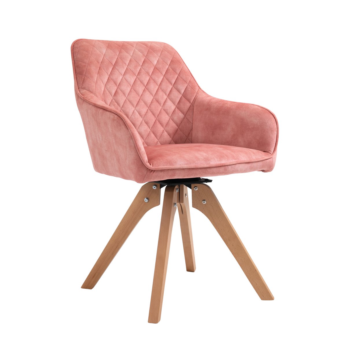 Fauteuil vintage fluweel velours, roze